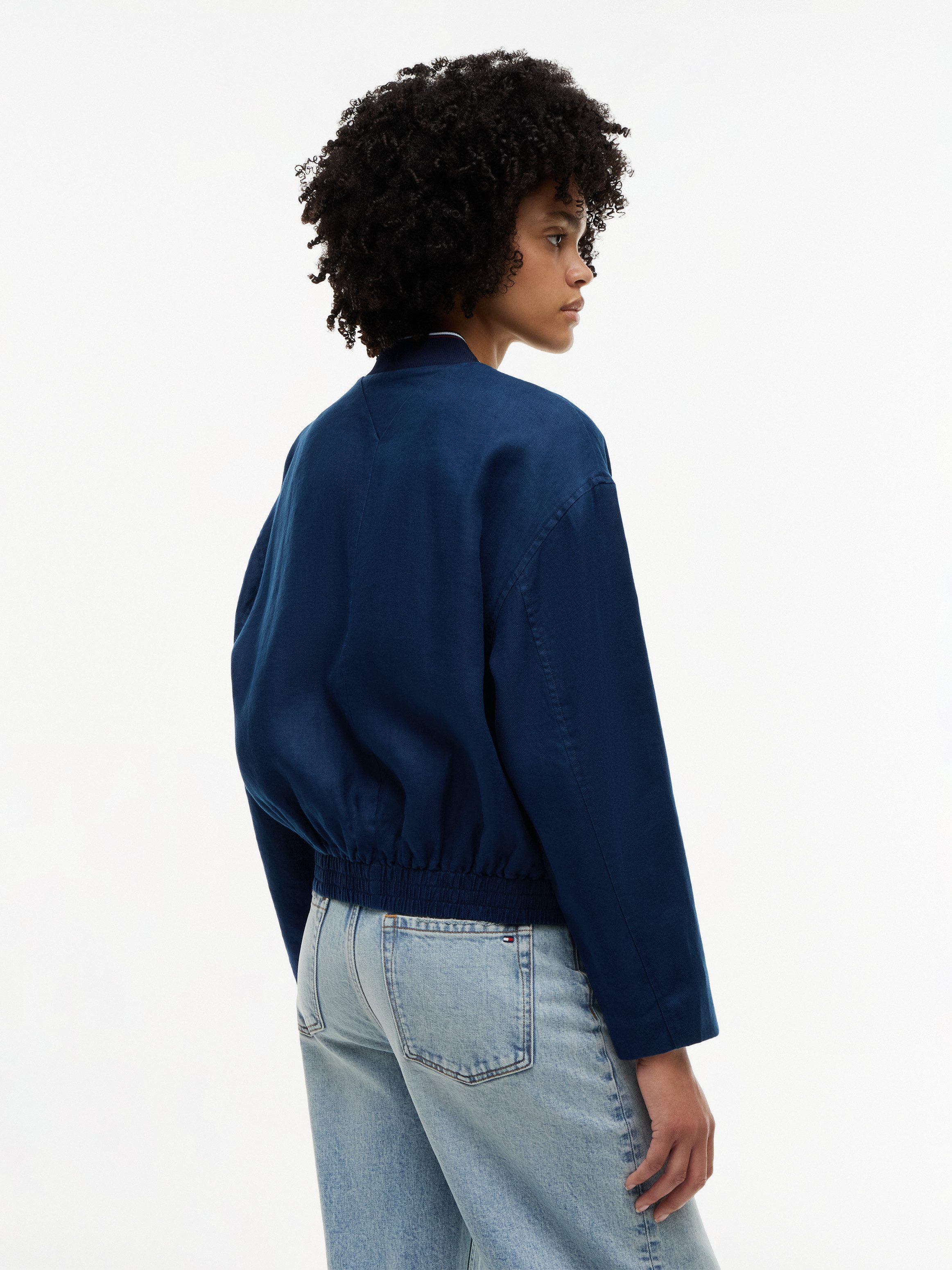 Tommy Hilfiger Bomberjacke RWB LINEN BOMBER Leinen