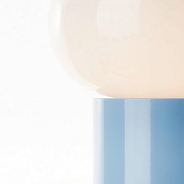 Lightbox Tischleuchte, ohne Leuchtmittel, Tischleuchte mit weißem Glas, 27 cm Höhe, E27, blau