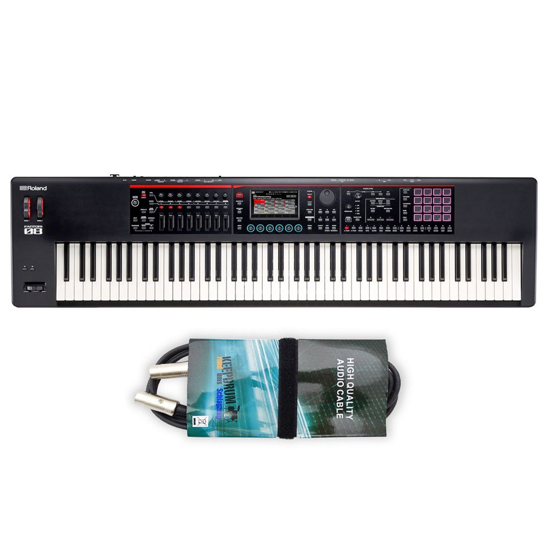 Roland Keyboard Fantom-08 Synthesizer-mit MIDI-Kabel