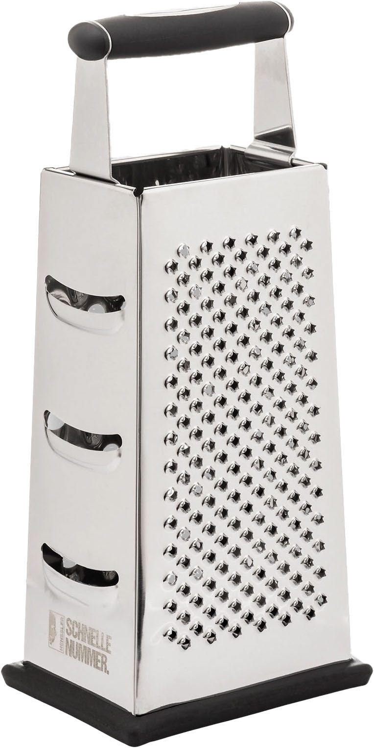 HENSSLERS Vierkantreibe HENSSLERS Küchenreibe, Edelstahl, (1-St), eine absolut scharfe Reibe aus Edelstahl mit rutschfestem Boden