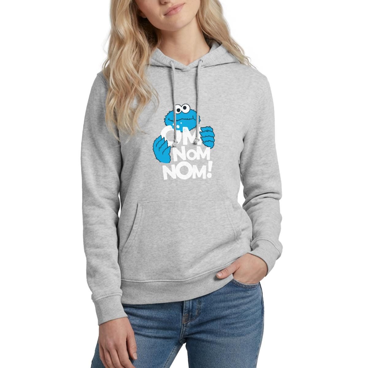 Hoodie Sesamstraße Krümelmonster Om Nom Nom Damen Hoodie