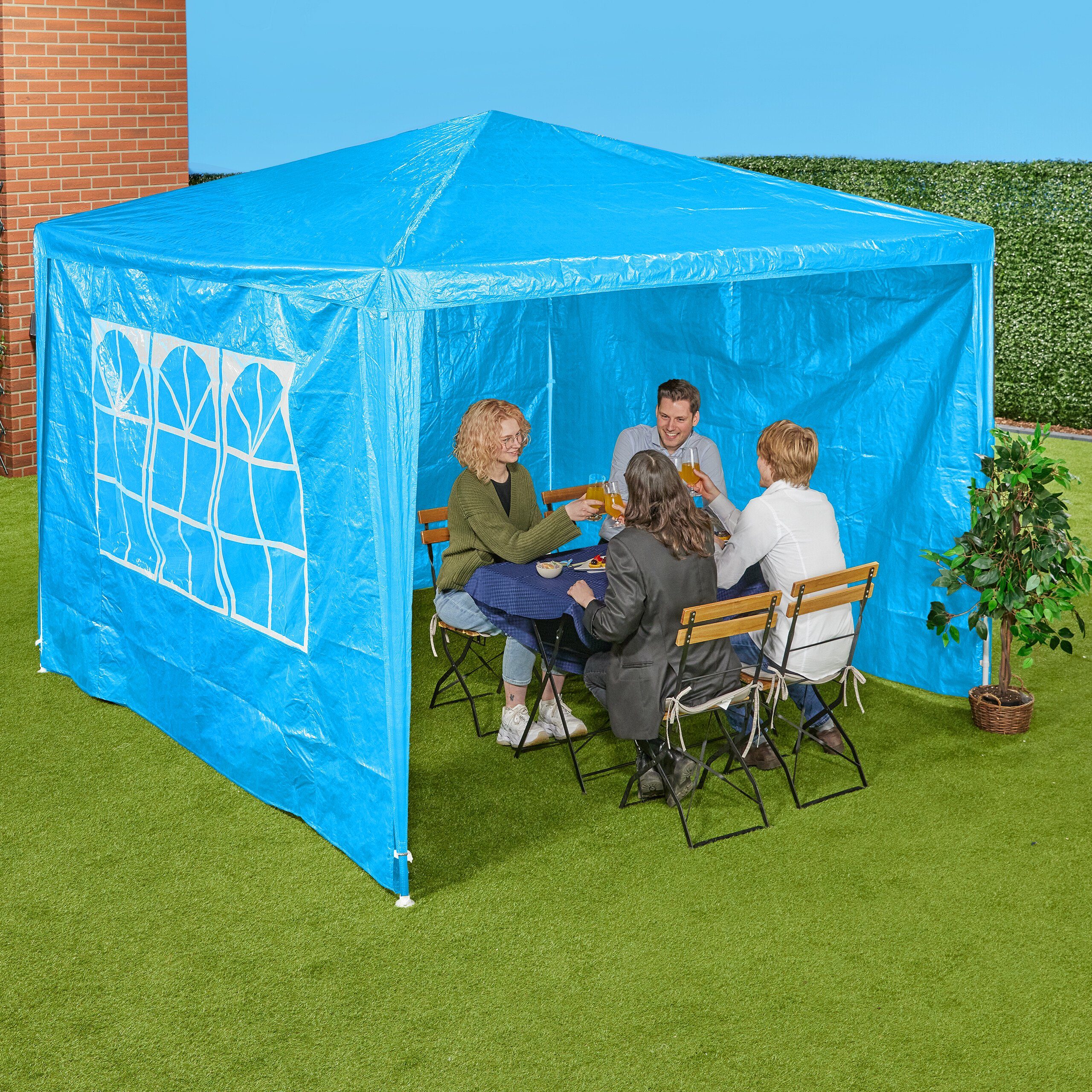 relaxdays Pavillonseitenteil Blaue Pavillon Seitenteile im günstig online kaufen