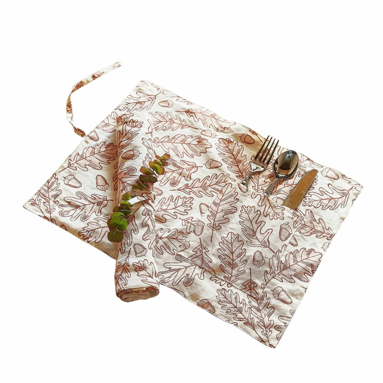 Mirabeau Platzset Platzset 2er Set Qubinal rostrot/leinen