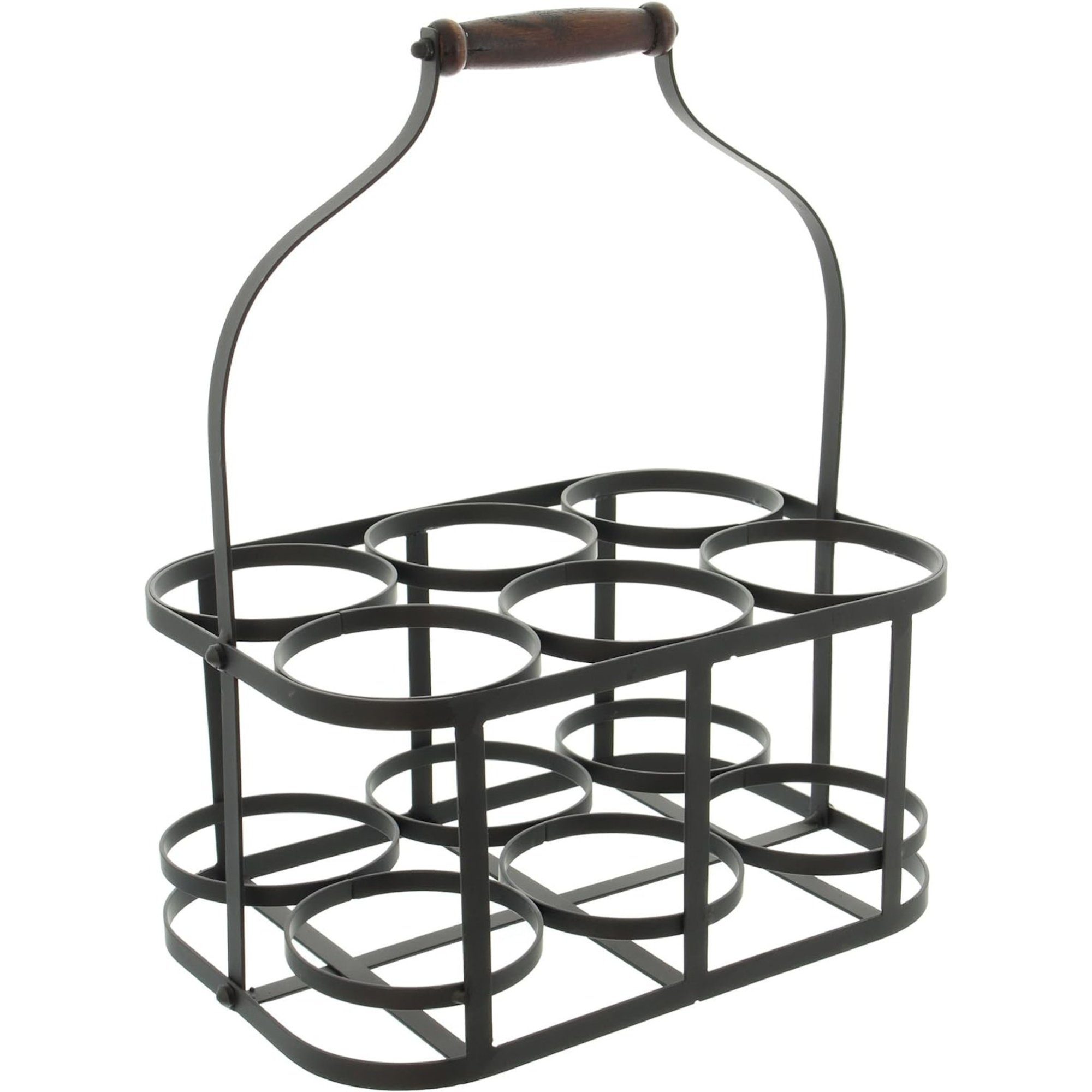 Frank Flechtwaren Flaschenkorb aus Metall 222048 für 6 Flaschen Getränkekor günstig online kaufen