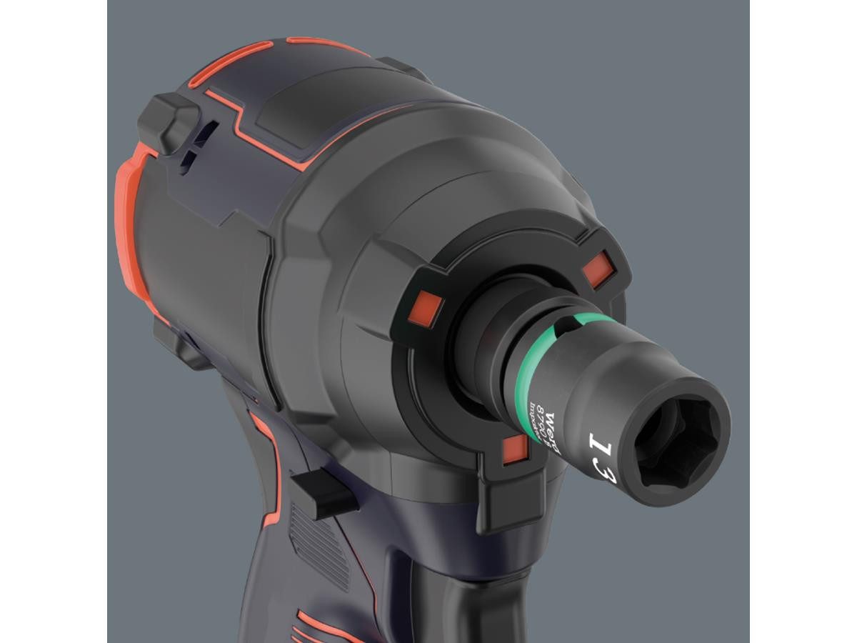 Wera Steckschlüssel 9607 Nuss-Magnetleiste B Impaktor 1 (Set), 9-teilig, magnetische Leiste, Impaktor-Technologie