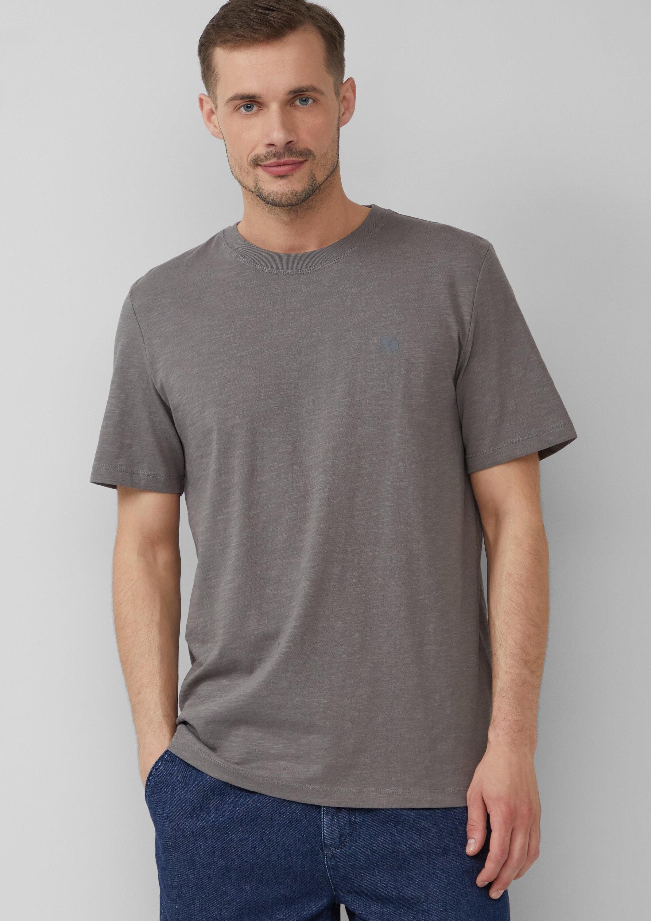 s.Oliver Kurzarmshirt T-Shirt T-Shirt mit Flammgarnstruktur günstig online kaufen