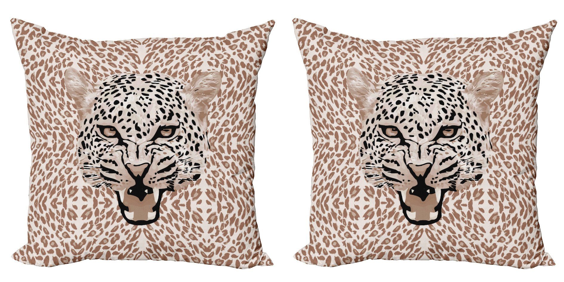 Leopard Doppelseitiger Roaring Kissenbezüge Digitaldruck, afrikanisch Stück), Wilder Accent (2 Abakuhaus Modern