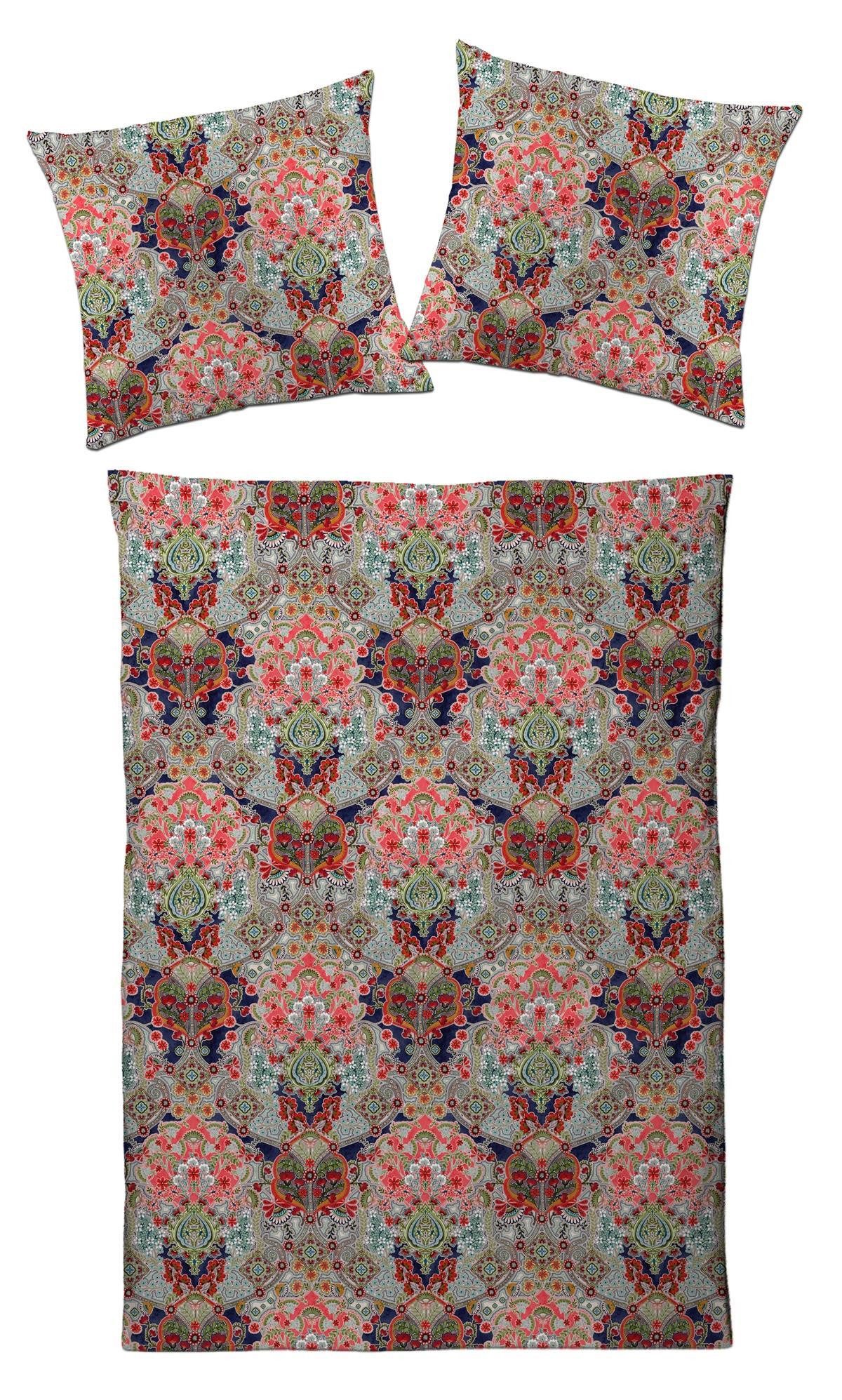 Bettwäsche Mako Satin 135x200 155x220 Premium Bettwäsche Baumwolle Ornamente bunt