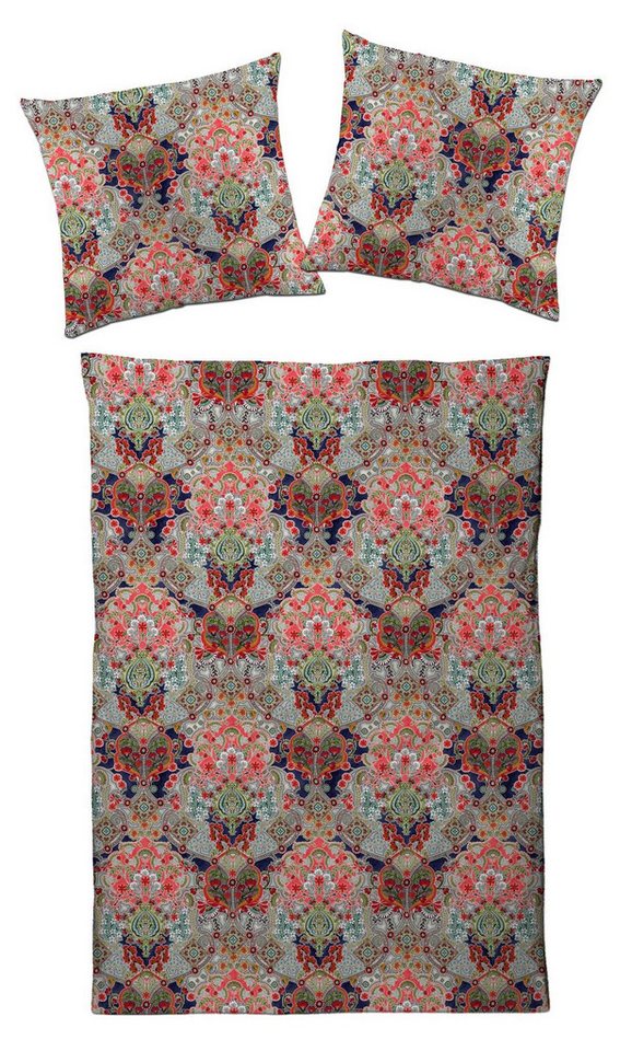 Carpe Sonno Bettwäsche Mako Satin 135x200 155x220 Premium Bettwäsche Baumwolle Ornamente bunt, Mako Satin, 2 teilig, Premium Bettwaren Pflegeleicht Allergiker gemustert Bettbezug Muster