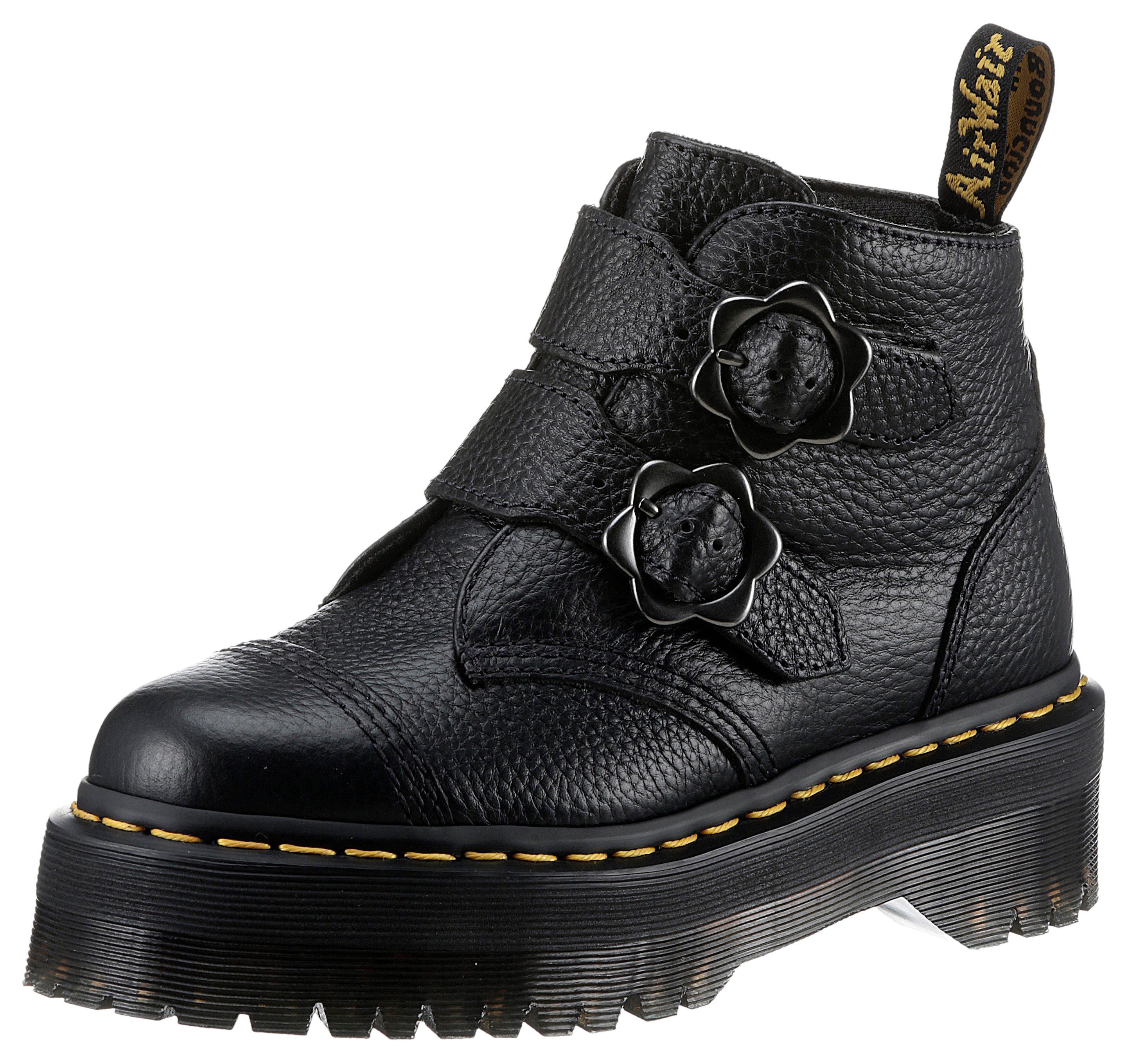 DR. MARTENS Devon Bikerboots mit Schnallen in Blütenform