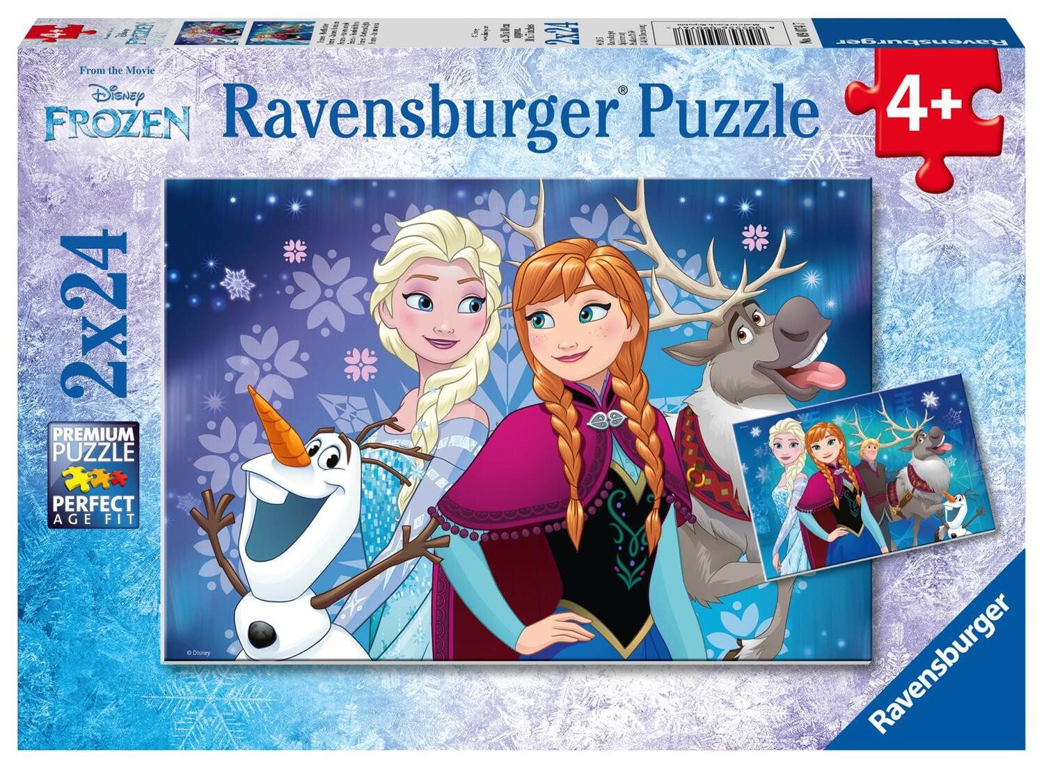 Ravensburger Puzzle Disney Frozen Nordlichter. Puzzle 2 x 24 Teile, 24 Puzzleteile