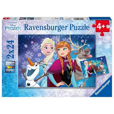 Ravensburger Puzzle Disney Frozen Nordlichter. Puzzle 2 x 24 Teile, 24 Puzzleteile