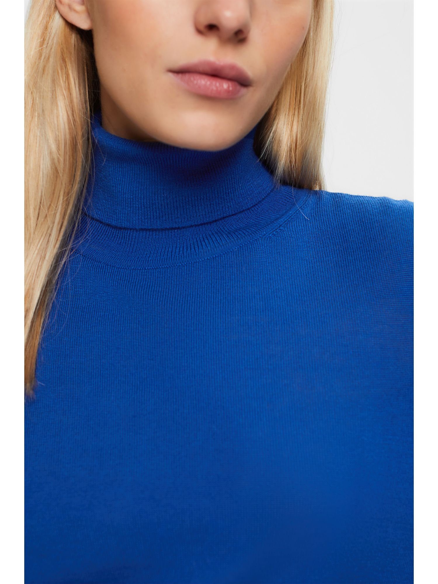 Esprit Rollkragenpullover Rollkragenpullover BRIGHT BLUE Wolle aus