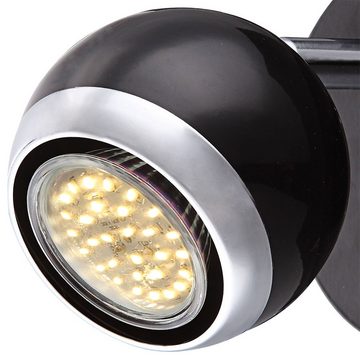 Globo LED Wandleuchte, Leuchtmittel inklusive, Warmweiß, LED Wandleuchte Spotlampe Wandstrahler schwarz chrom schwenkbar