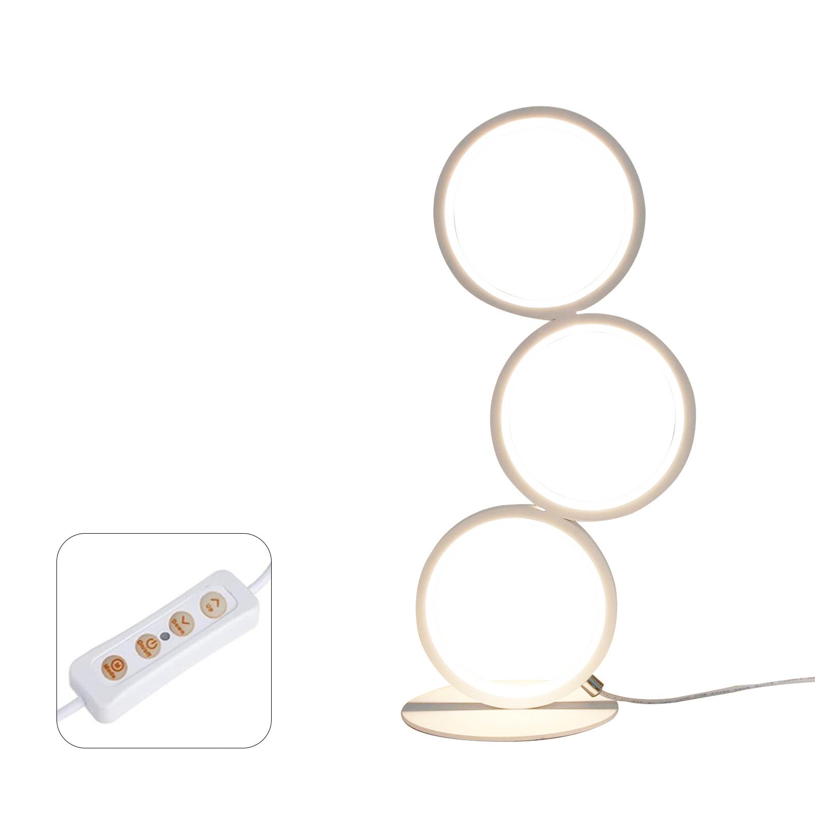 Nettlife LED Nachttischlampe Schwarz Touch Dimmbar Ring Modern Schreibtisch günstig online kaufen