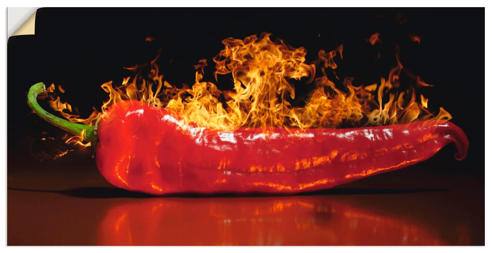 Artland Wandbild Roter scharfer Chilipfeffer, Lebensmittel (1 St), als Alubild, Leinwandbild, Wandaufkleber oder Poster in versch. Größen | Poster