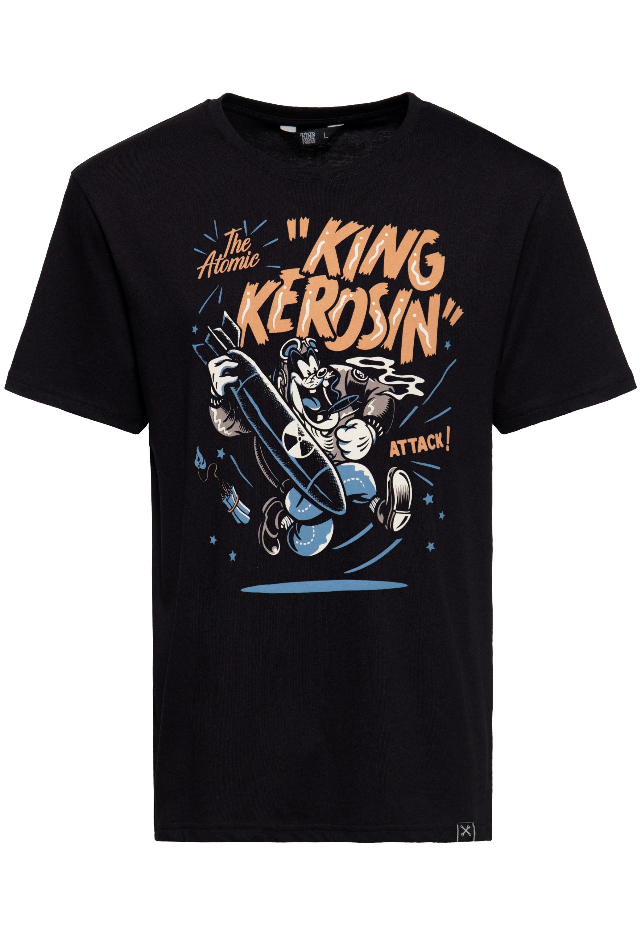 KingKerosin Print-Shirt The Atomic Attack! (1-tlg) mit Comic Artwork
