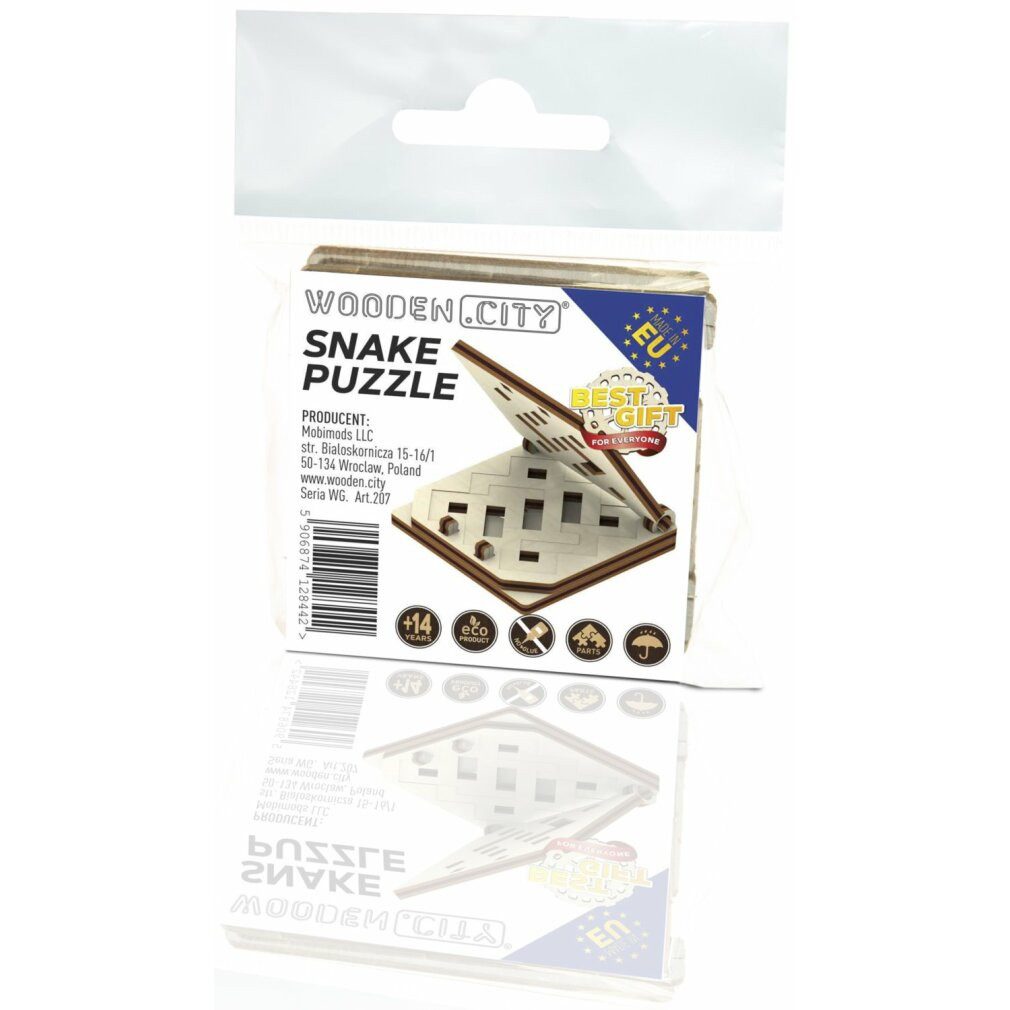 Wooden City 3D-Puzzle 3D Puzzle Rätsel mini Snake, Puzzleteile