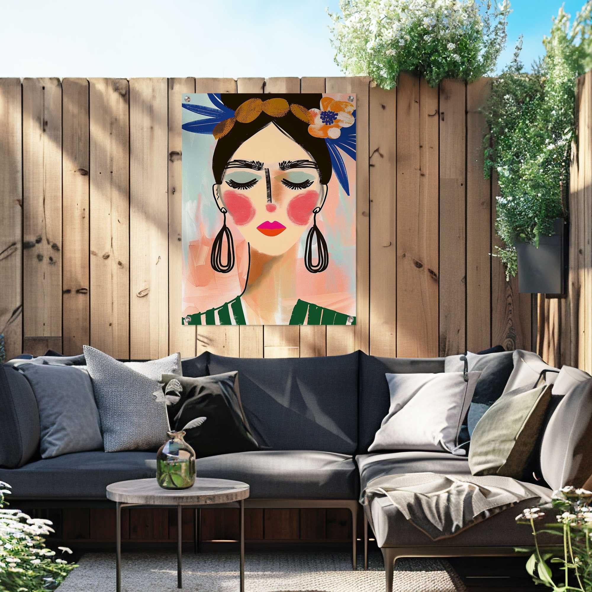 Reinders! Poster Spring Face, Garten - Frau - Gesicht - Abstrakt - Mehrfarbig - Leinwand - Abstrakt