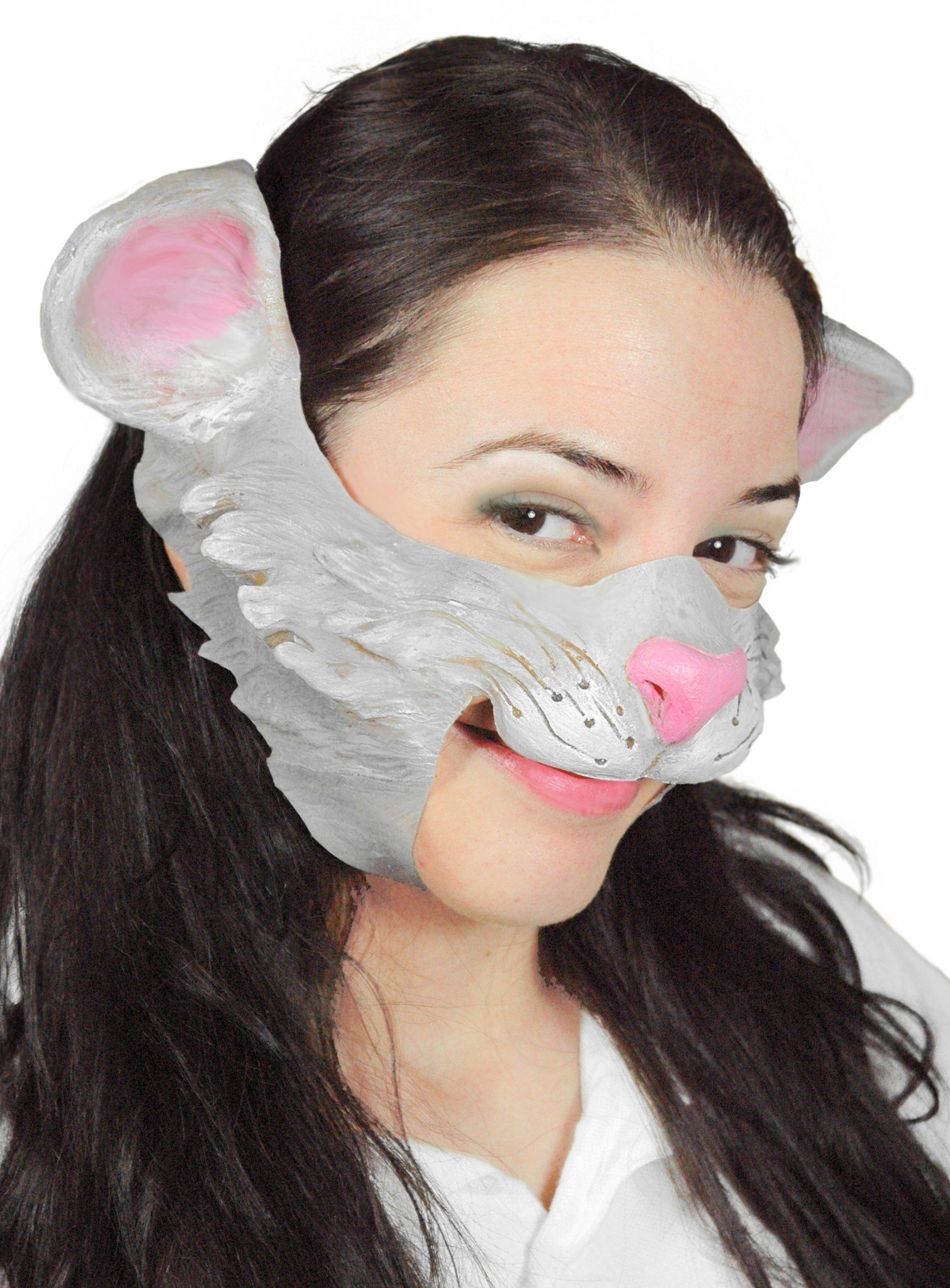 Wizardo Verkleidungsmaske Schmusekatze Maske - Fasching Halloween Kostüm, Eine niedliche Katzenmaske für Karneval und Verkleidungspartys