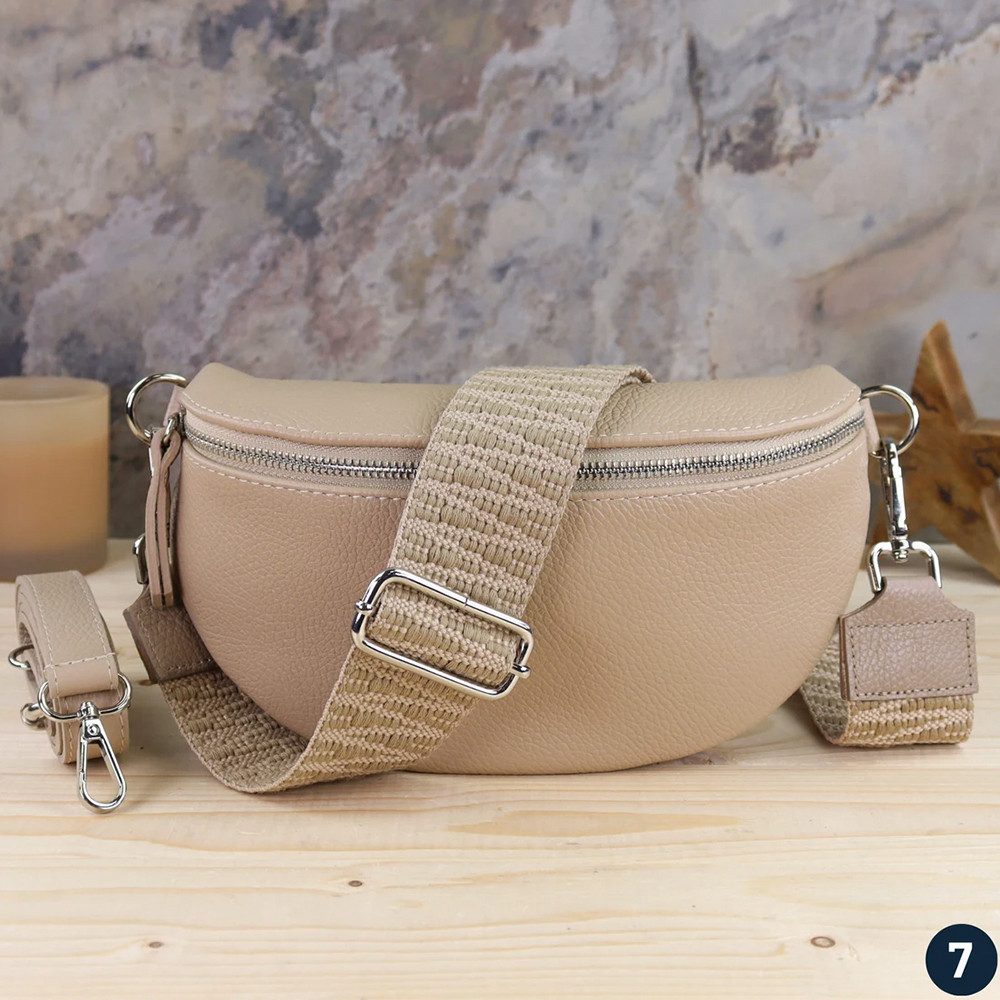 Umhängetasche Bauchtasche Damen Echtleder Umhängetasche Brusttasche Gürteltasche