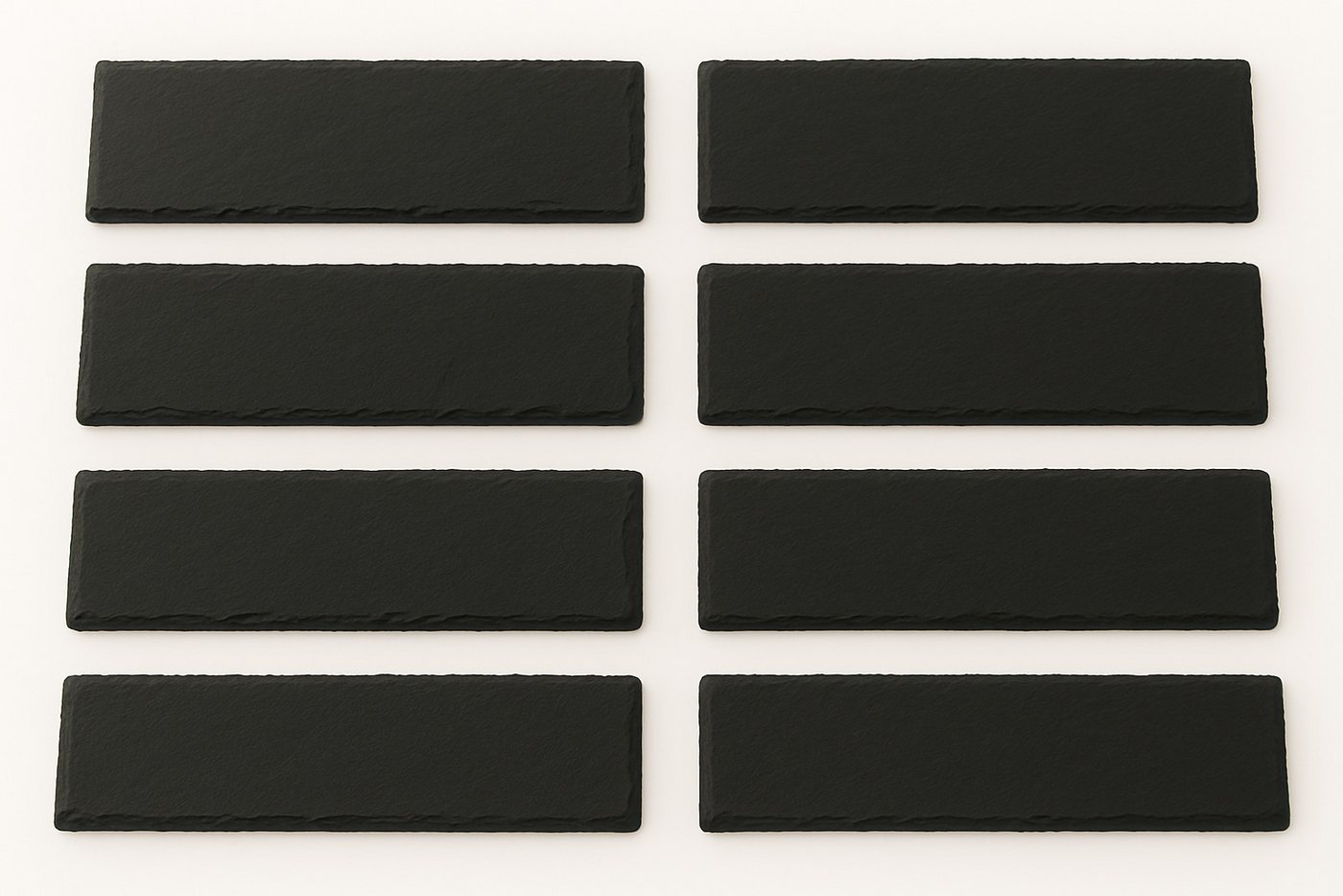 hausleben Servierplatte Schieferplatten 15x5 cm, (Set, 8-tlg., 8 rechteckige Schieferplatten 15x5cm), aus echtem Schiefer – Elegantes Design für Gastronomie & Zuhause