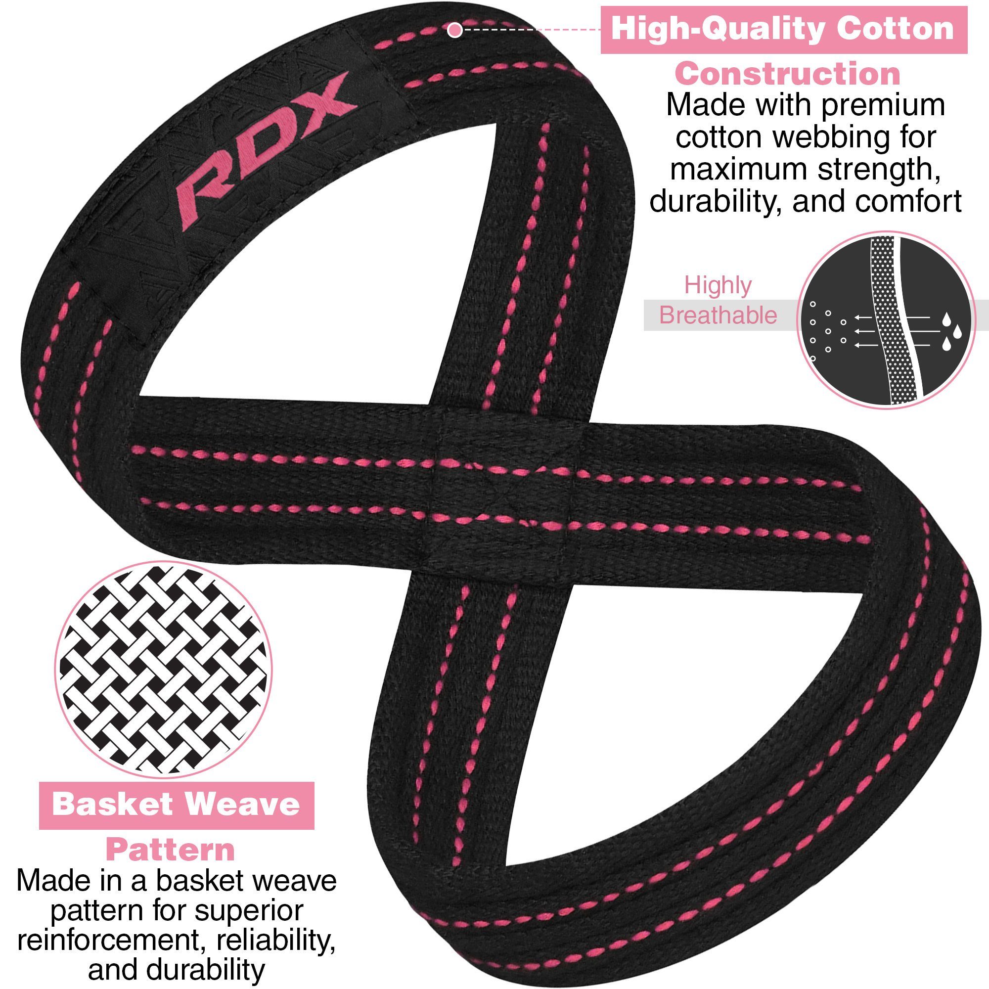 RDX Trainingsband RDX Weight Lifting Wrist Straps für Männer, Powerlifting Bodybuilding