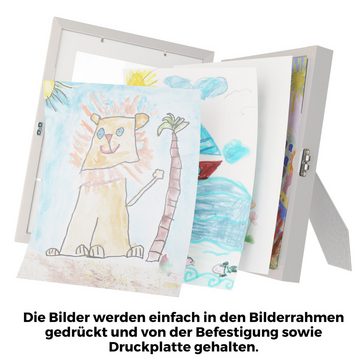 Ankerpunkt Bilderrahmen für Kinderzeichnungen, Zeichnungen aller Art für DIN A4 Bilder, für 100 Bilder (Kunstwerke, Kunstrahmen Art Frame aus MDF Holz), ideales Geschenk für Mama, Papa, Oma, Opa, Tante