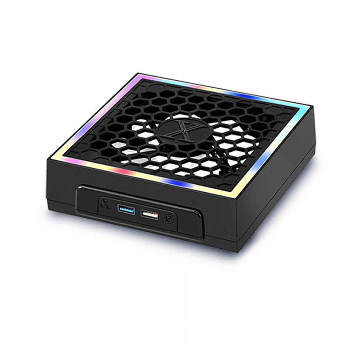 KINSI SY-XSX-818 Konsolenlüfter für Xbox Series X, RGB Kühler, Oberlüfter Controller (2 USB-Anschlüsse, 7 Beleuchtungsmodi)