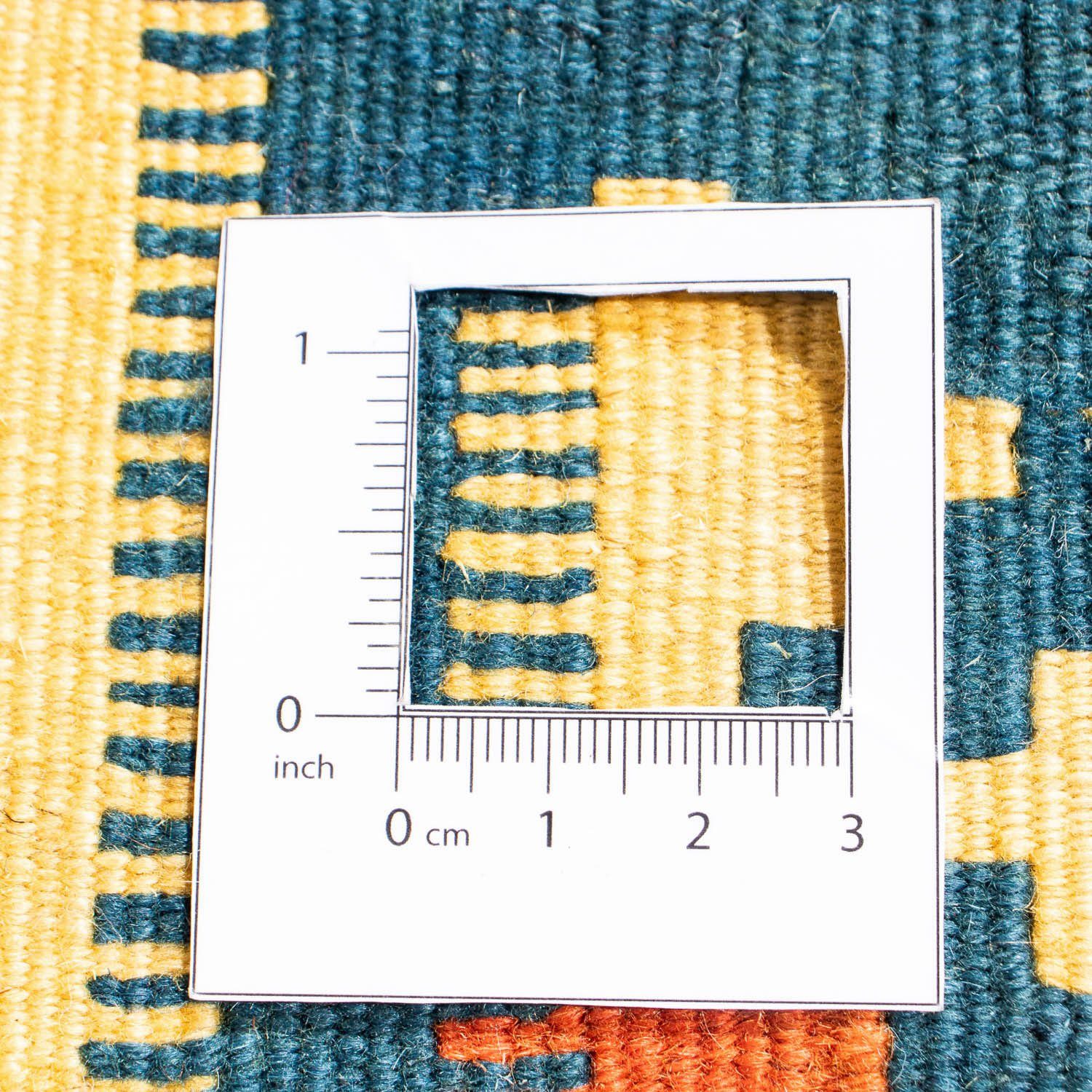 cm - mm, Oriental 105 - morgenland, quadratisch, x 103 Einzelstück quadratisch dunkelblau, 6 Wohnzimmer, Kelim Wollteppich Höhe: -