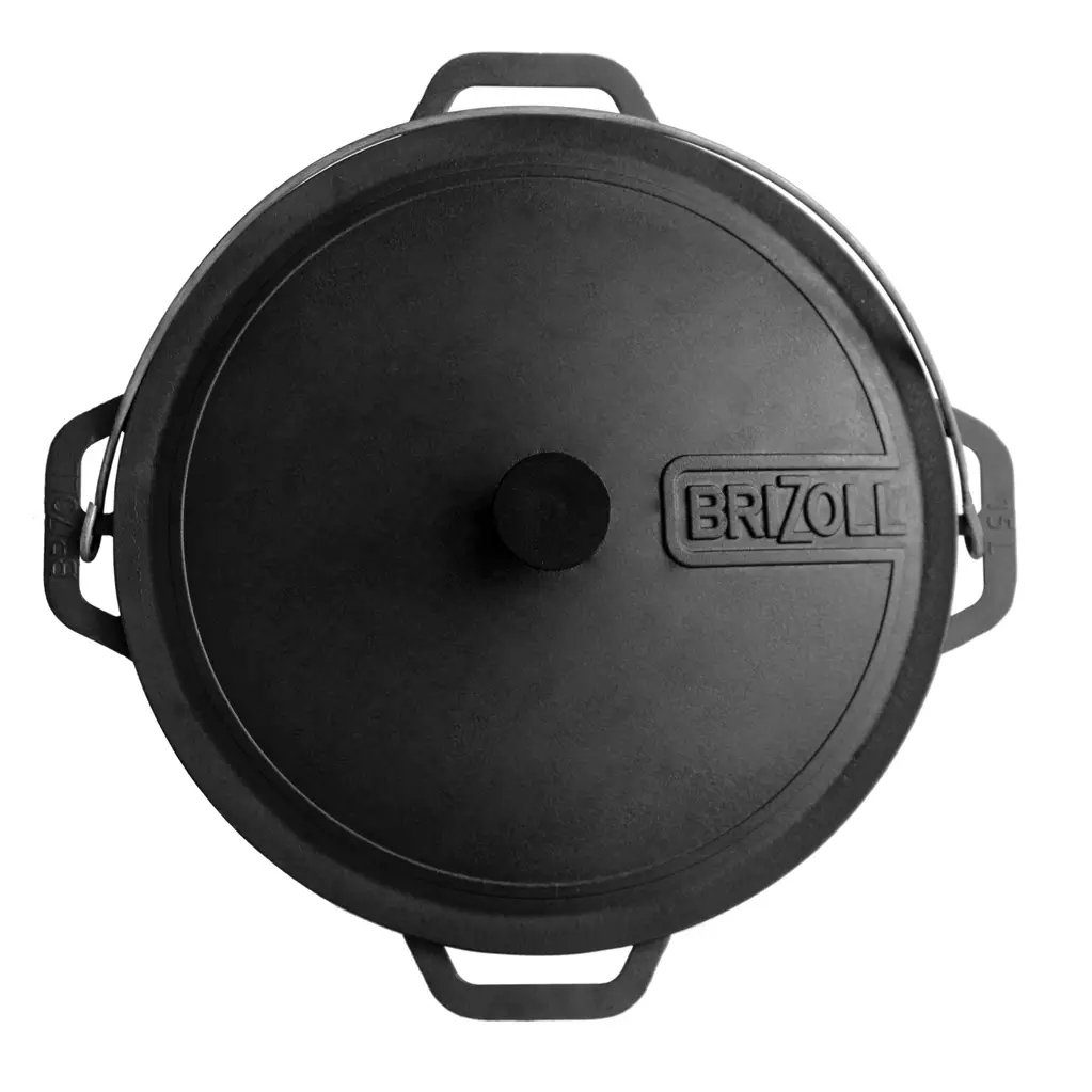 4BIG.fun Grilltopf 15L Kazan Schwenktopf Deckel Gusseisen Campingtopf, Gusseisen