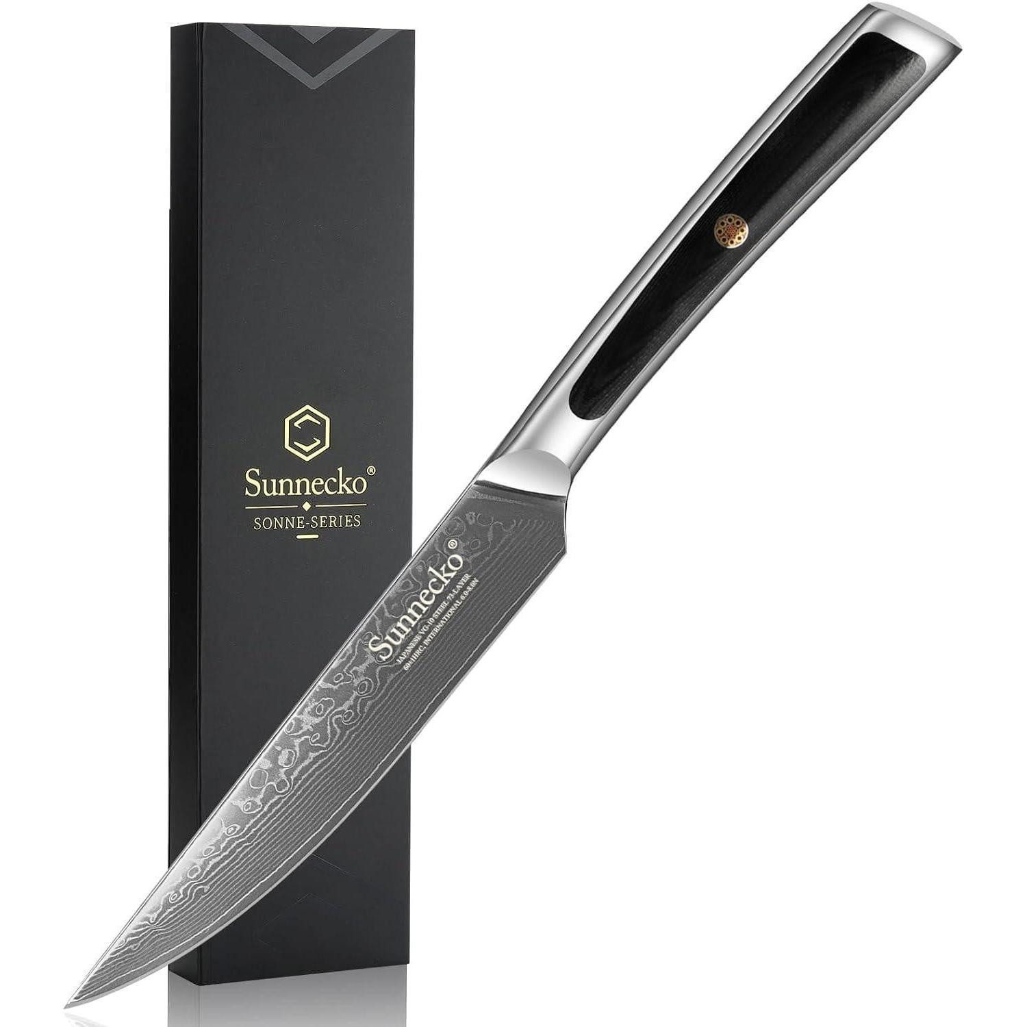 LuxusKollektion Steakmesser Damast Steakmesser 12,7cm scharf ergonomisch