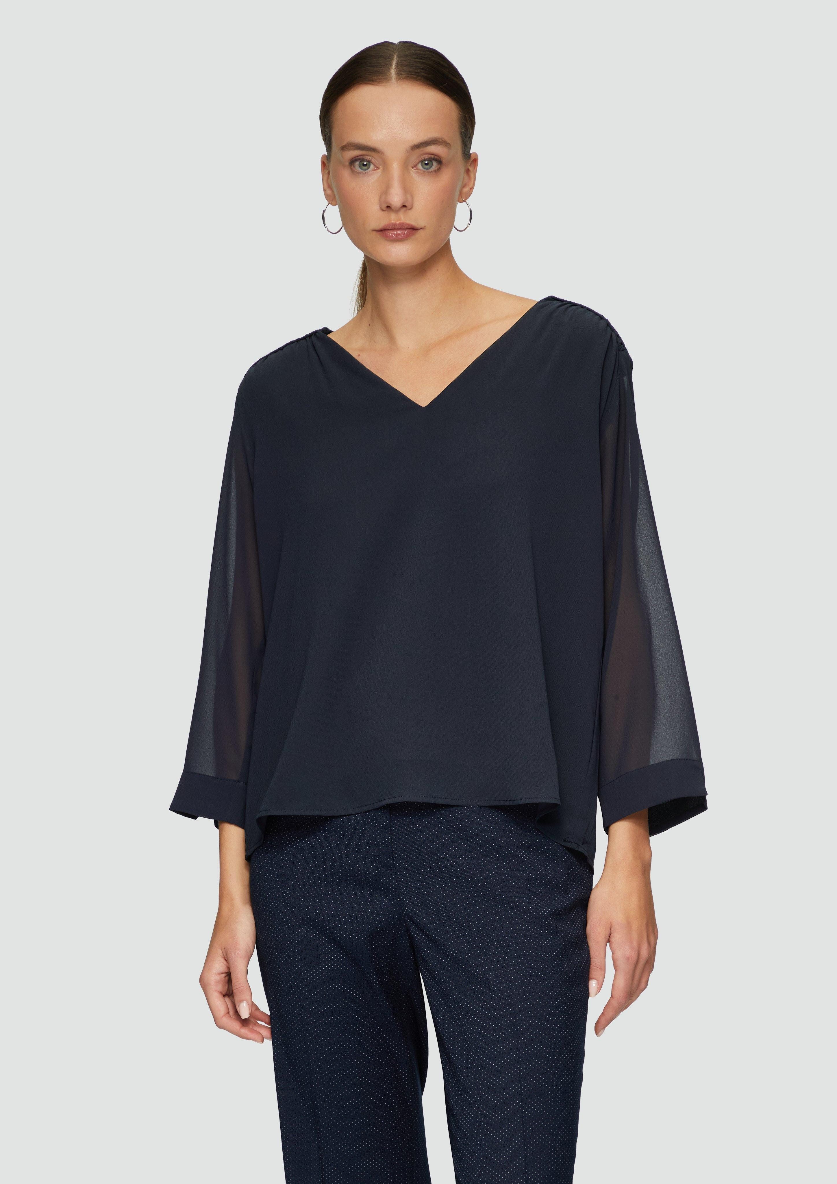 s.Oliver BLACK LABEL Langarmbluse Chiffon-Bluse mit günstig online kaufen
