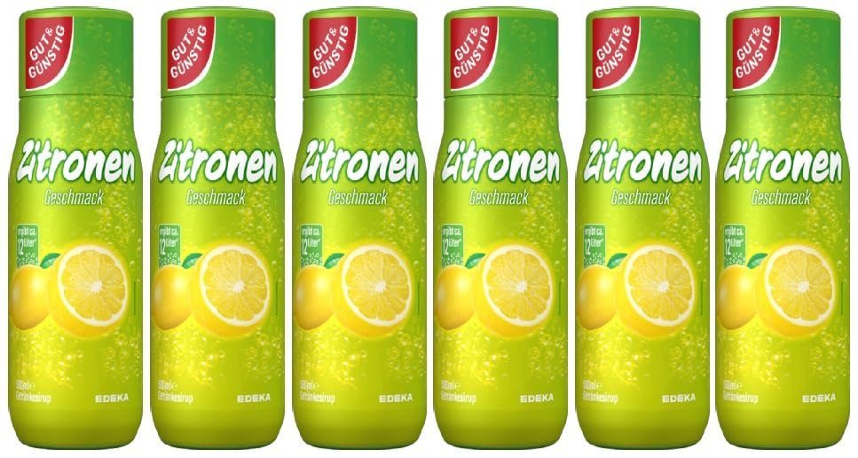 Gut & Günstig Trinkflasche Sirup Zitrone 0,5L 6er Pack (500ml) 00402244