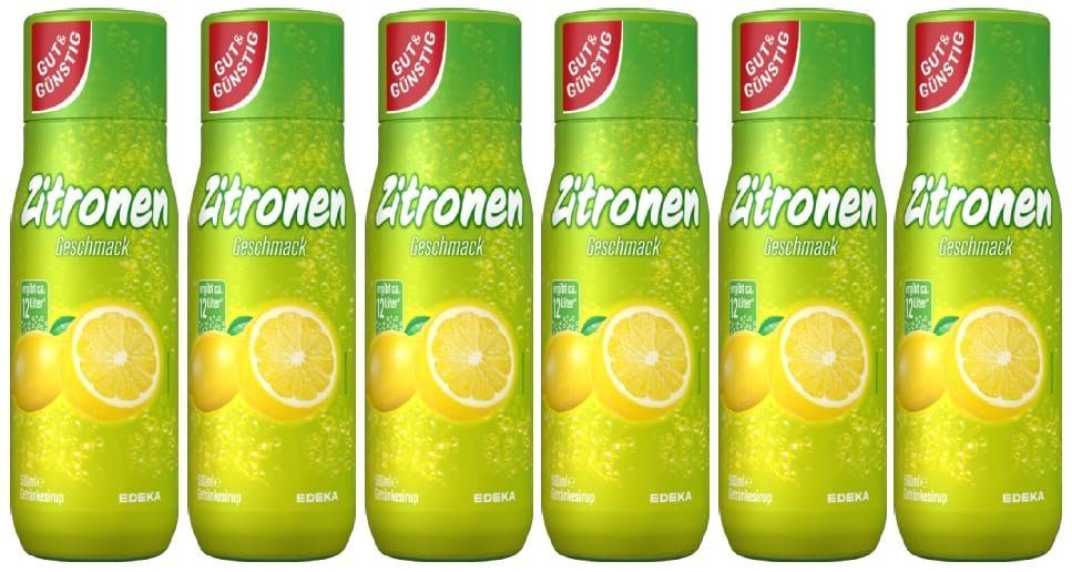 Gut & Günstig Trinkflasche Sirup Zitrone 0,5L 6er Pack (500ml) 00402244 (5,65/l)