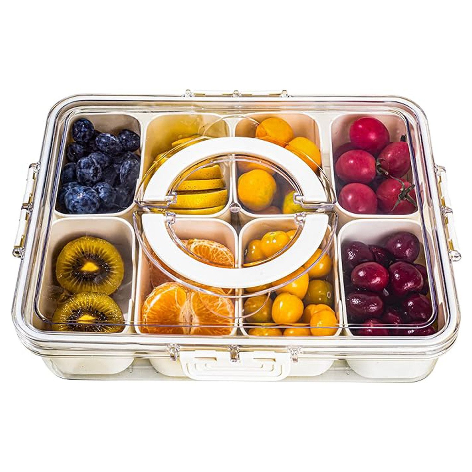 autolock Schüssel Geteilte Servierschale mit Griff, 8 Fächer Snack-Box