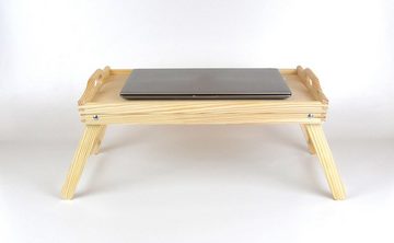 MyBer® Tabletttisch Holztablett Beistelltisch Betttisch Laptop Tablett aus Holz (1-St., 1 Tisch, Frühstücktablett), mit klappbaren Füßen, leicht und praktisch