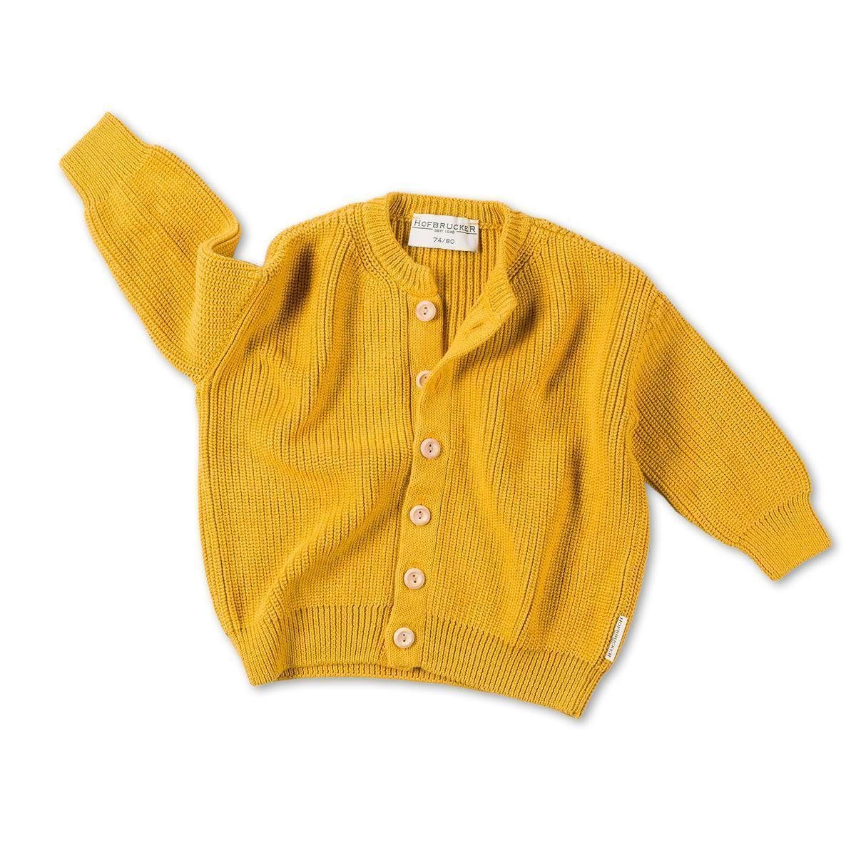 1948 Oversize Hofbrucker Baby Strickjacke Strickjacke Senfgelb (1-tlg) seit