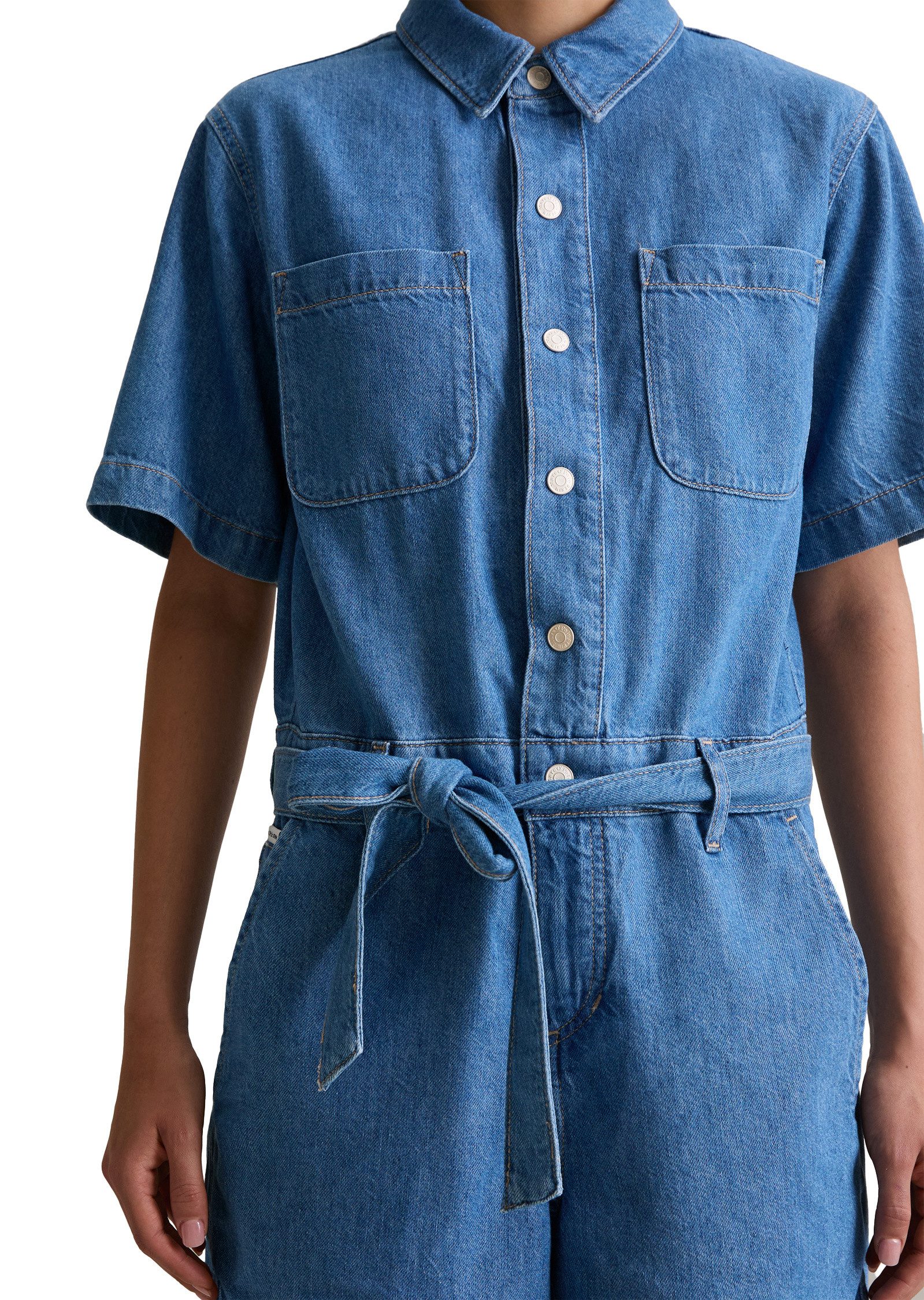 Marc O'Polo DENIM Kurzoverall mit recyeltem Leinen-Garn