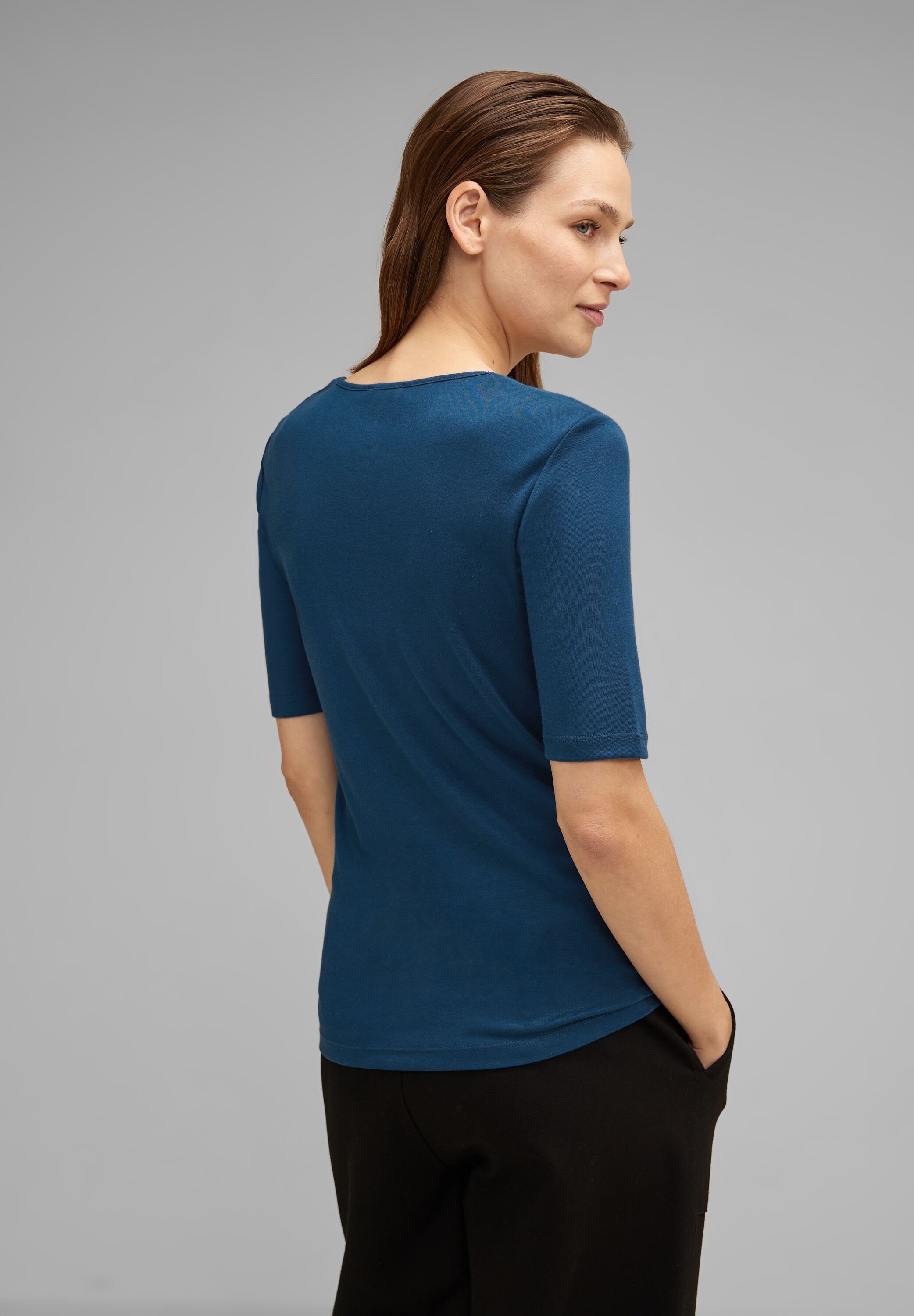 STREET ONE atlantic T-Shirt V-Ausschnitt blue mit