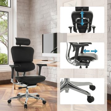 hjh OFFICE Drehstuhl Luxus Chefsessel ERGOHUMAN I Leder (1 St), Bürostuhl ergonomisch