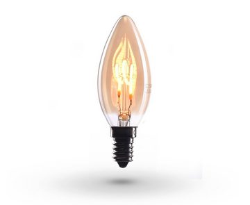 Crown LED Halogenlampe LED Edison Kerzen Glühbirne E14, Dimmbar, 2W, WW, 230V, EL09, 1 St., Warmweiß 1 Stück (1er Pack)Antik