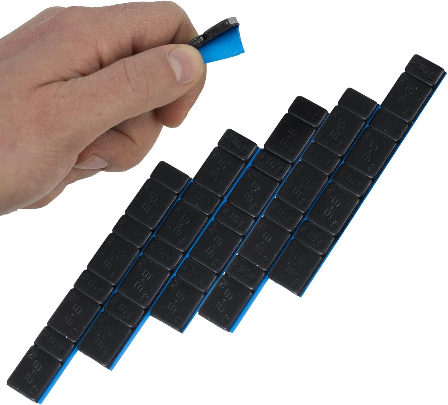 HASKYY Reifenmontagemaschine 25x Klebegewichte Auswuchtgewichte Schwarz 10gx4 5gx4 Kleberiegel