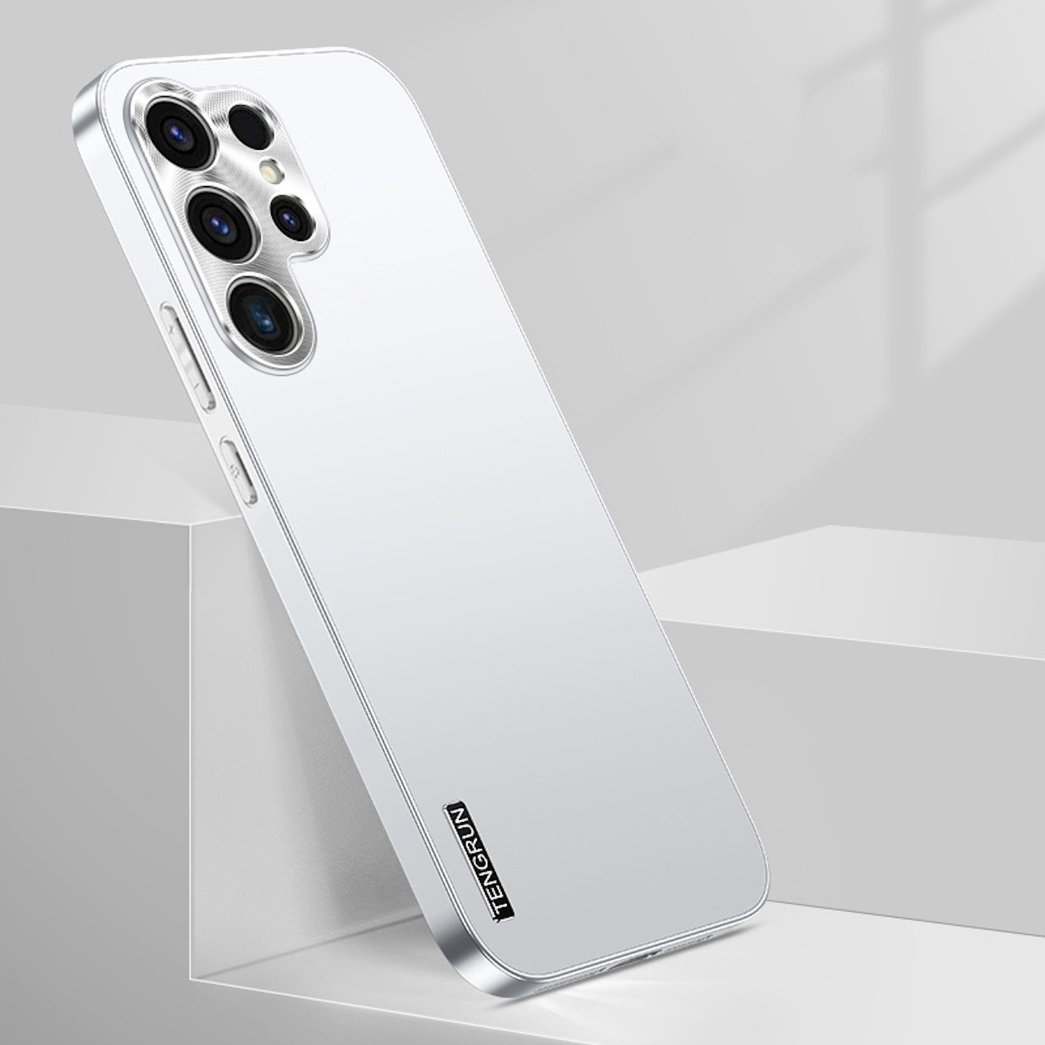 Handyhülle Für Samsung Galaxy S25 Ultra Feinmattes Metall Design Hülle Silber