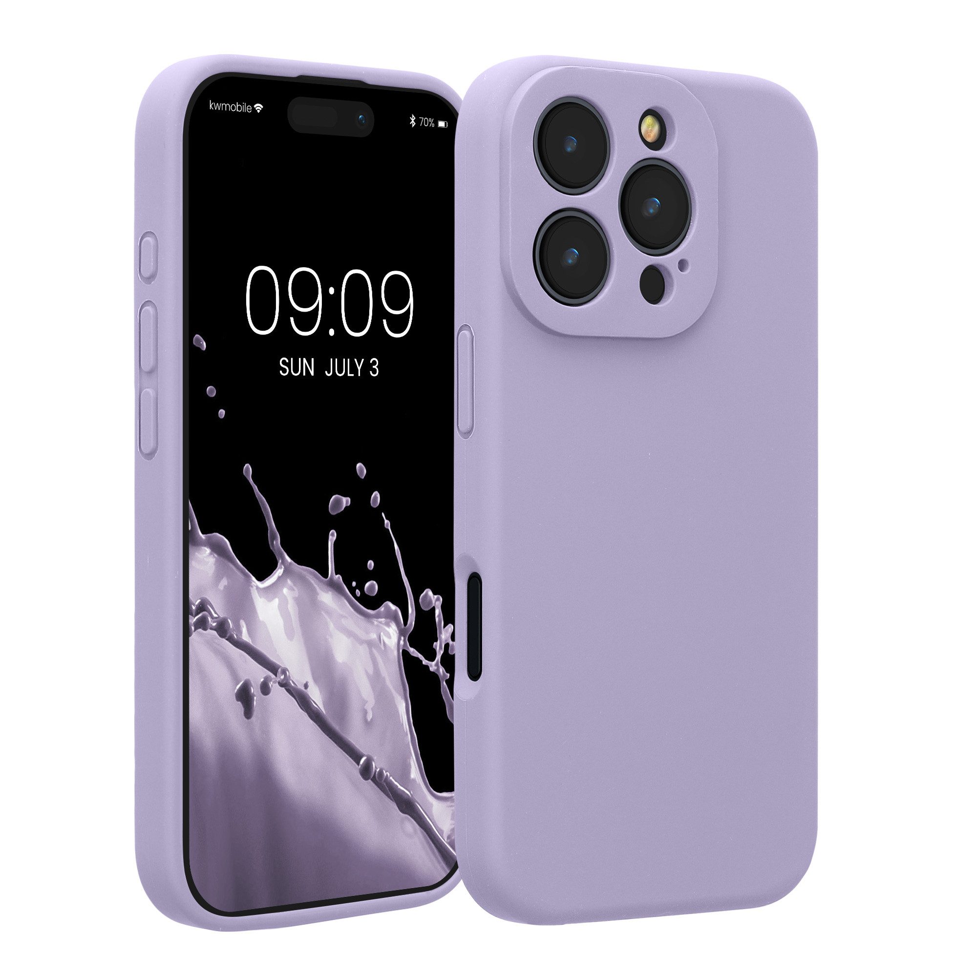 kwmobile Smartphone-Hülle Handyhülle für Apple iPhone 16 Pro Hülle, gummierte Handy Silikon Case - Schutzhülle Cover