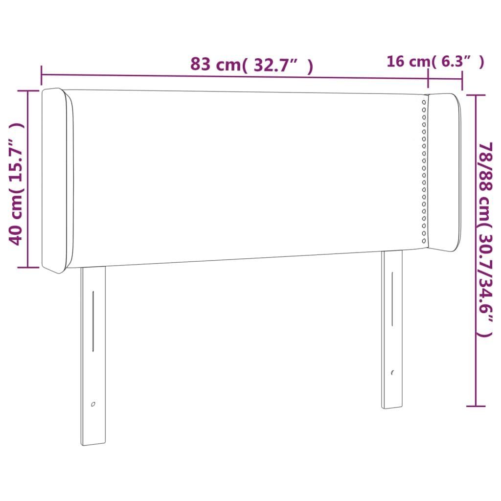 vidaXL Kopfteil Kopfteil mit Kunstleder, St) Ohren cm (1 83x16x78/88 Braun