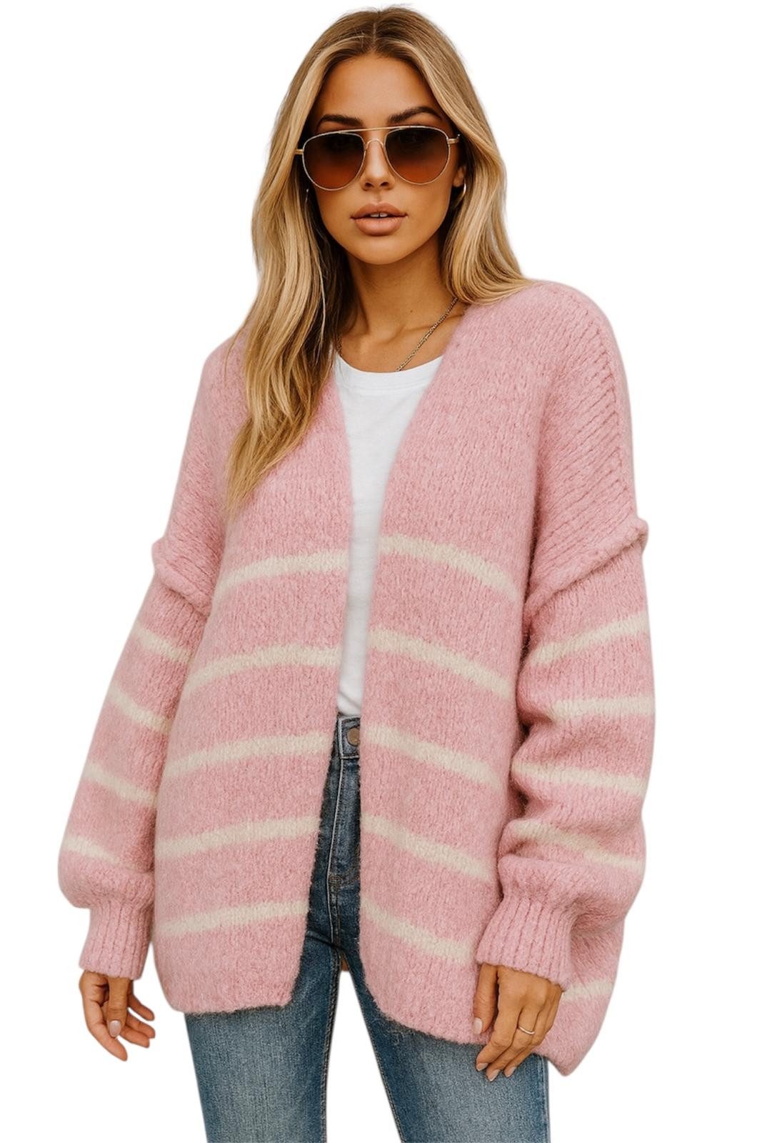 Worldclassca Cardigan Worldclassca Strickjacke Cardigan Open Front Pullover Lang Casual Neue Kollektion - Stilvolle und gemütliche Strickmode für Damen
