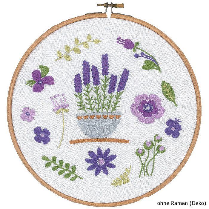 Vervaco Kreativset Vervaco Stickpackung mit Stickrahmen "Lavendel" (embroidery kit)