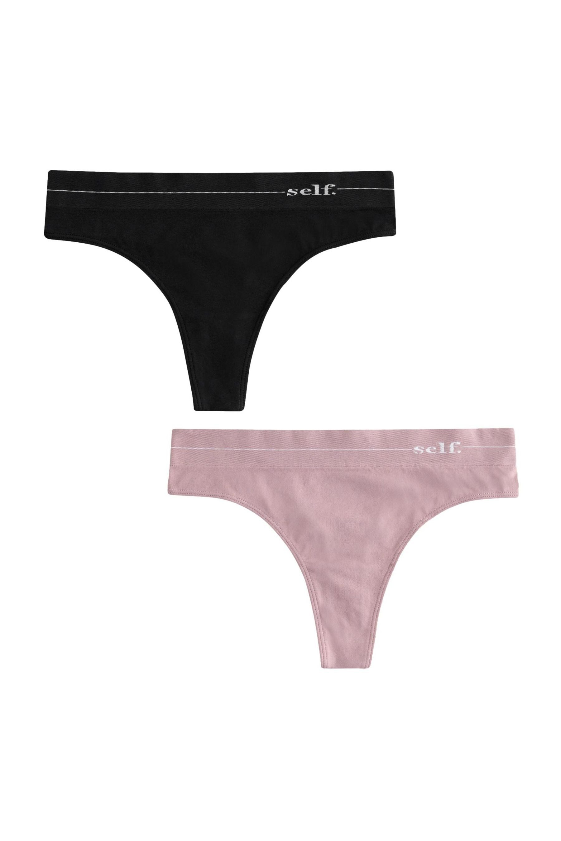 String Self. Nahtlose Slips, 2er-Pack – Tanga