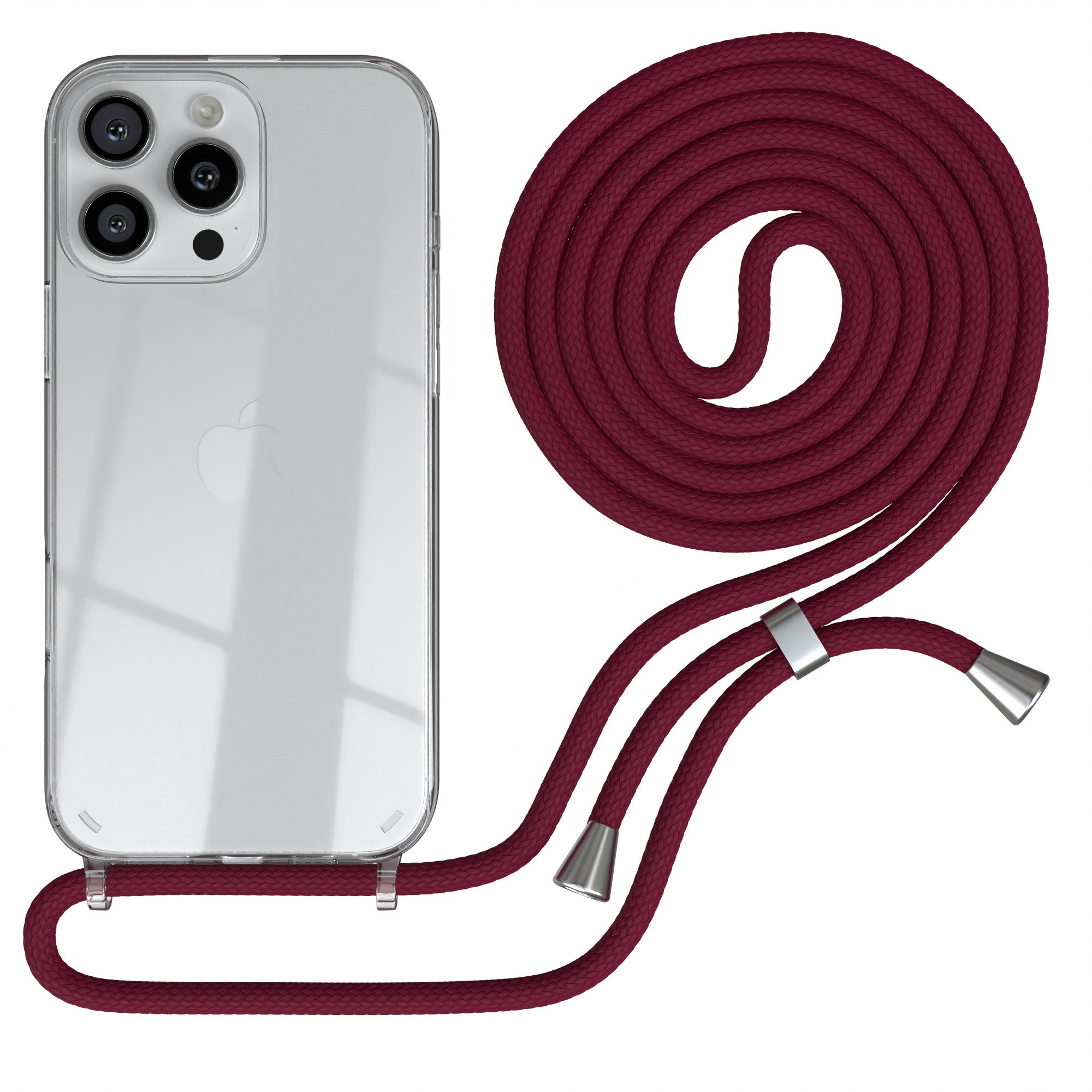 Bordeaux Rot / Clips Silber